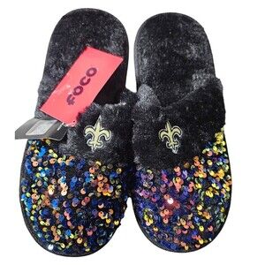 New Orleans Saints NFL Football Sequin Slippers NEW